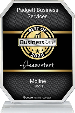 Padgett Business Services - BusinessRate Best of 2025 award.